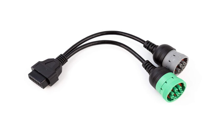 YPP OBD to Type 2 Green9p J1939 and 6p J1708 Split Y Cable for Diesel Truck Diagnostics - Image 3